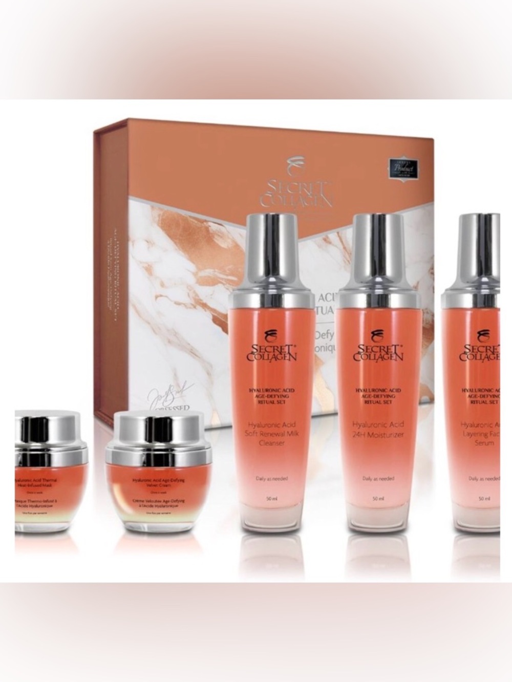 Luxury High End beautySecret Collagen Hyaluronic Acid Skincare Set Value $3800